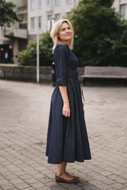Maria Dress Pinstripe 