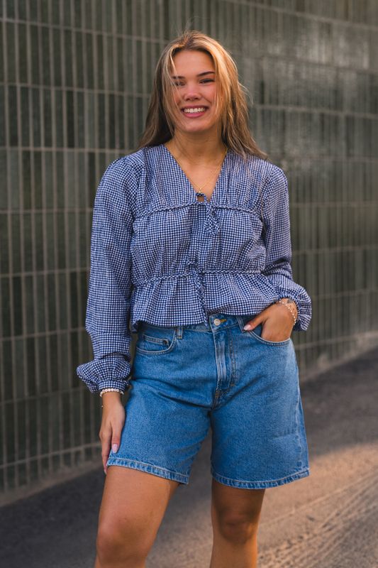 Indiana String Blouse Navy/White 