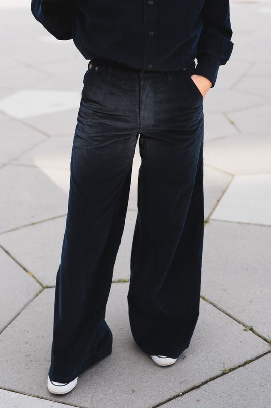 New Marlene Shiny Cord Navy 