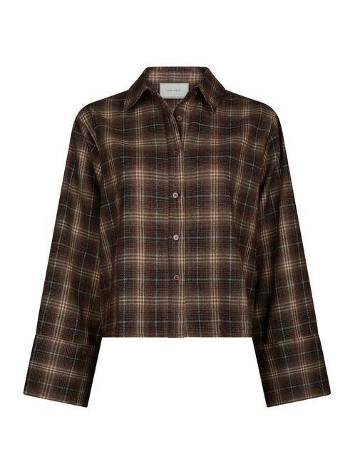 Hovedbilde Jaylin Flannel Check Shirt Dark Taupe 