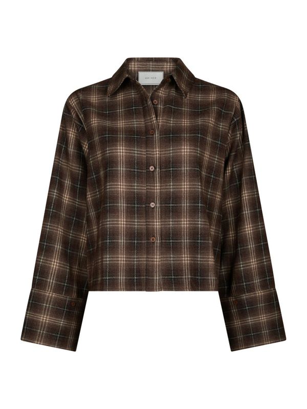 Jaylin Flannel Check Shirt Dark Taupe 