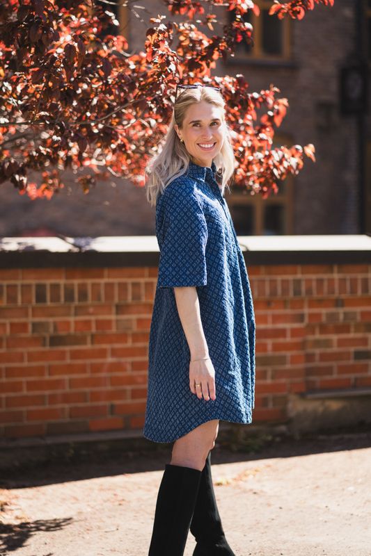 Sardia Dress Ditressed Blue Denim