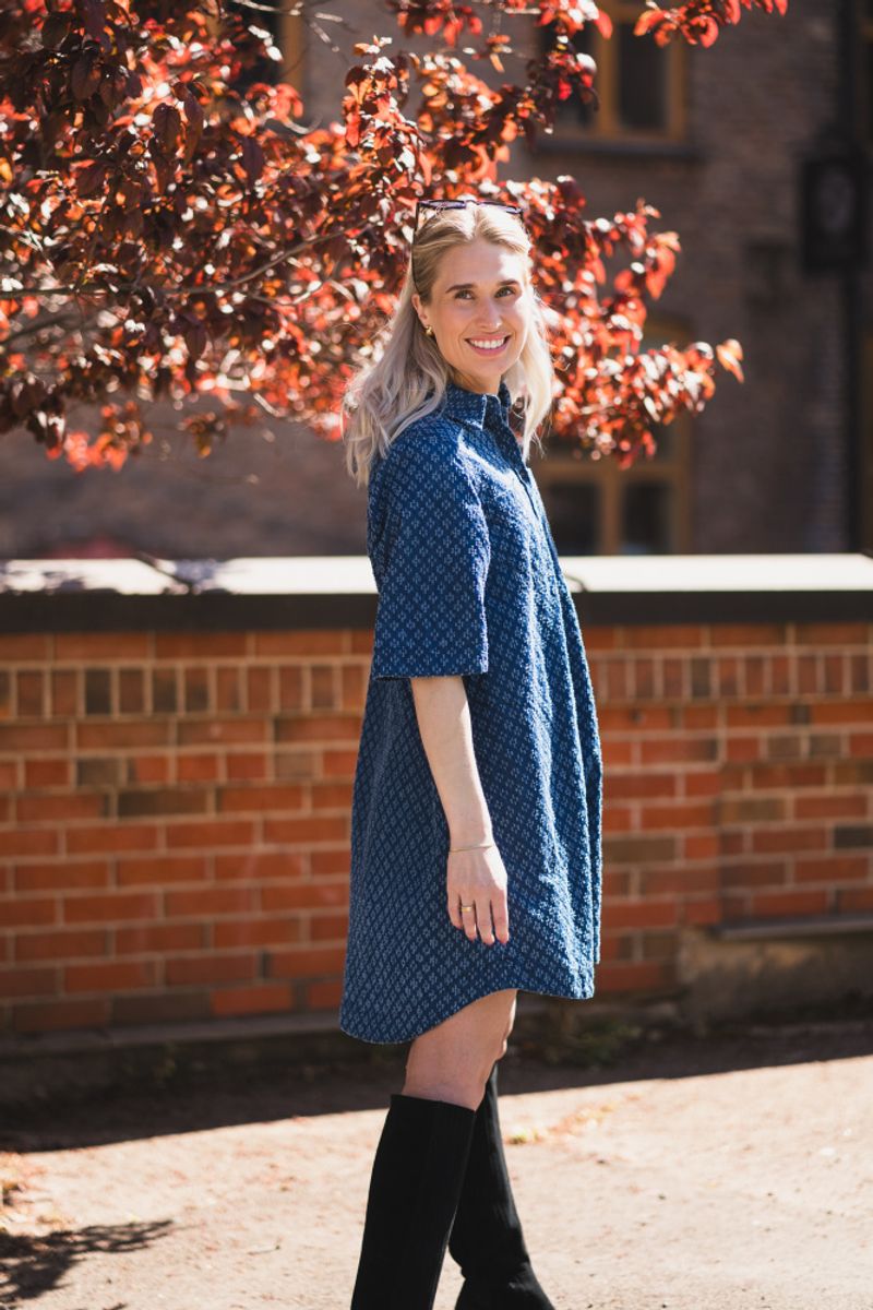 Sardia Dress Ditressed Blue Denim