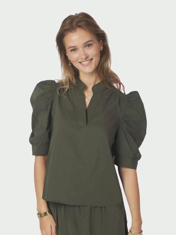 Roella Poplin Blouse  Army 