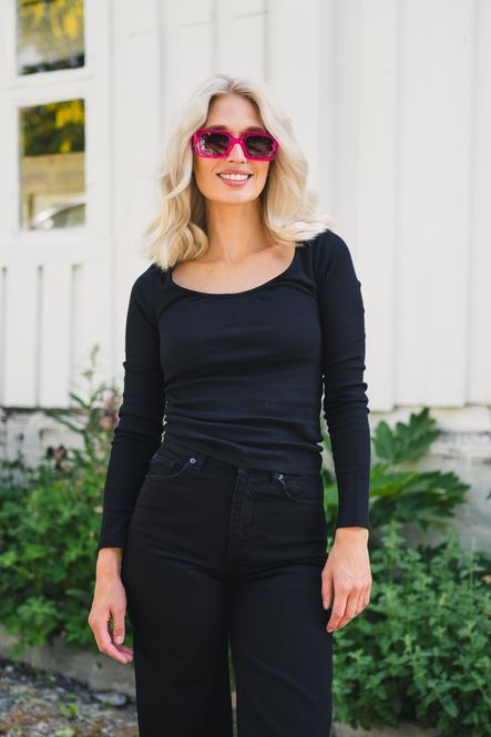 Hovedbilde Polly Rib Scoop Neck Black 