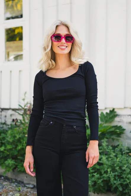 Hovedbilde Polly Rib Scoop Neck Black 