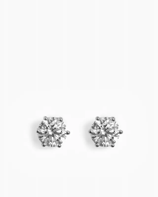 Studs Earrings 8 mm Silver 