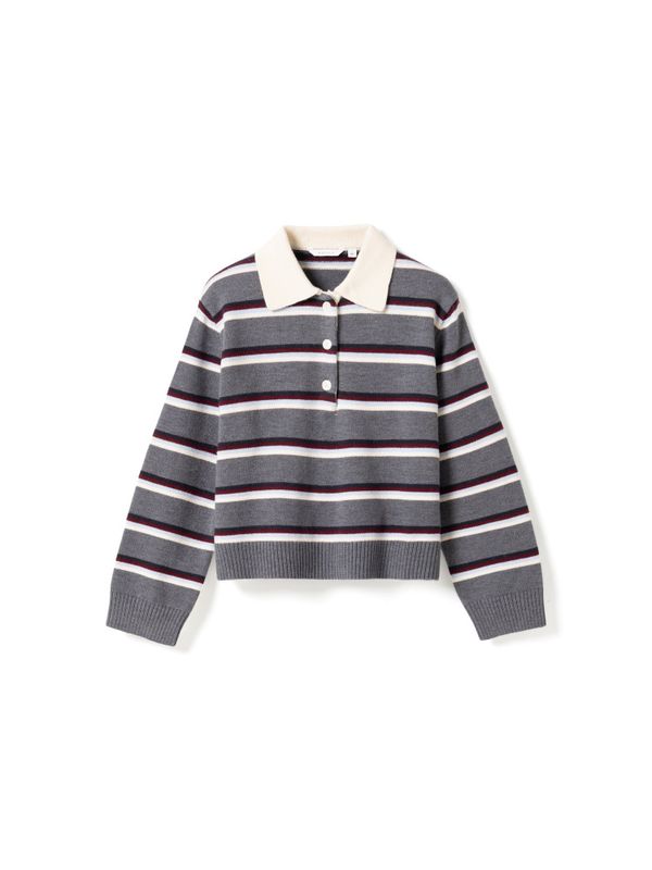 Merryll Knit Delissa Grey Stripe