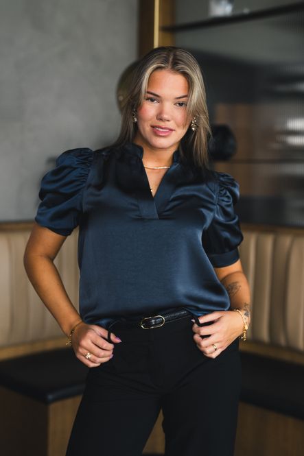 Hovedbilde Roella Heavy Sateen Blouse Midnight Blue 