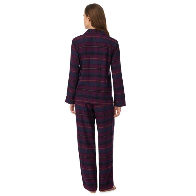 Hovedbilde LRL L/S Notch Collar Long Pant PJ Set Burgundy ...