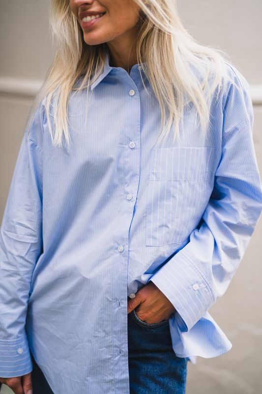 Derris Shirt Blue Iris Stripe Small 