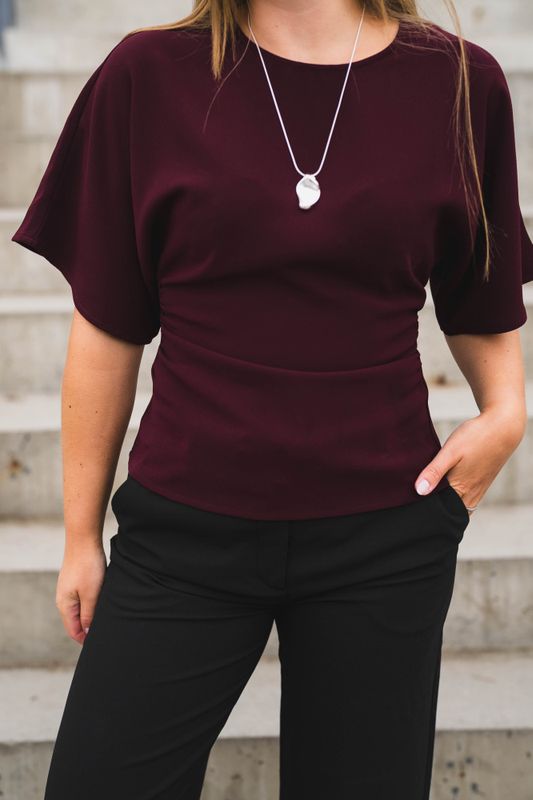Miriel Drape Blouse Plum 