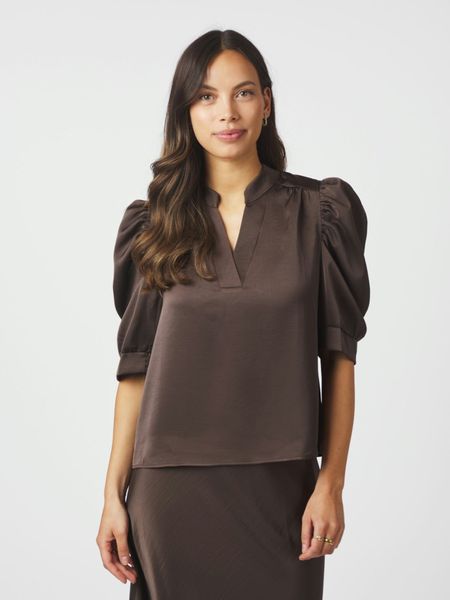 Hovedbilde Roella Heavy Sateen Blouse Dark Brown 