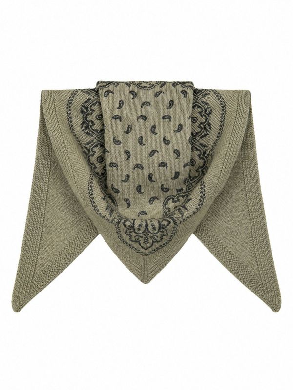 Ariya Paisley Knit Scarf Army 
