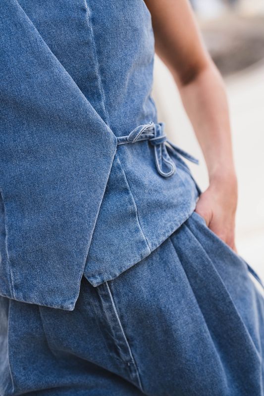 Samara Denim Waistcoat Blue 