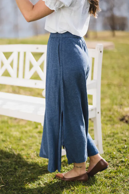 Pennie Ginia HW Skirt V Indigo Melange 