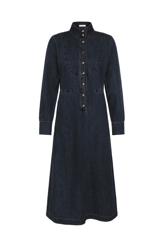 Hiro Dress Washed Dark Denim 