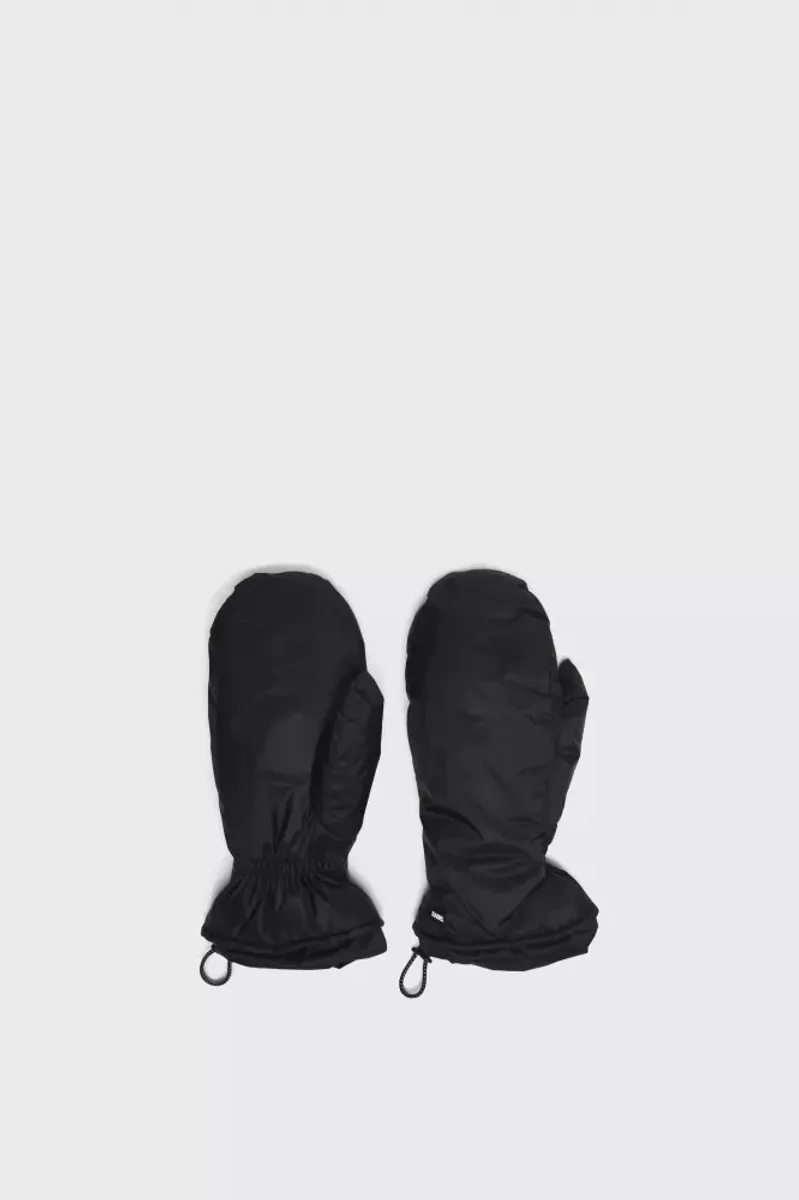 Padded Nylon Mittens Black 
