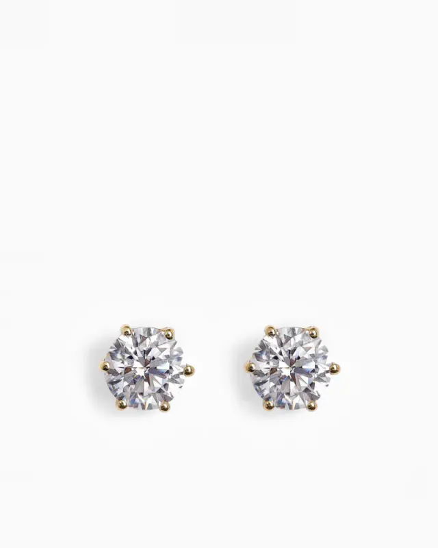 Studs Earrings 8 mm Gold 