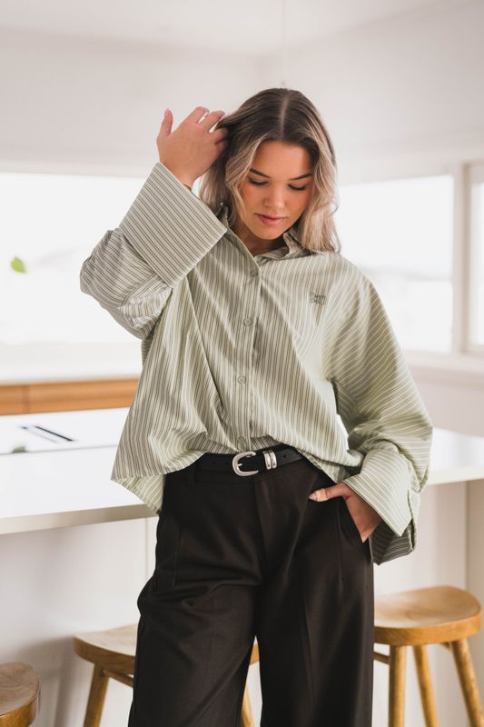 Atari Shirt Sage Stripe 