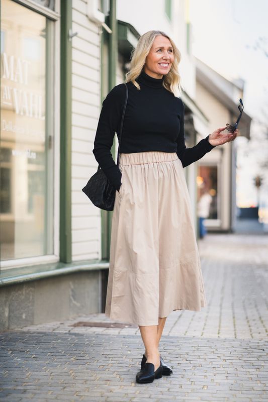 Yara Poplin Skirt Dark Sand