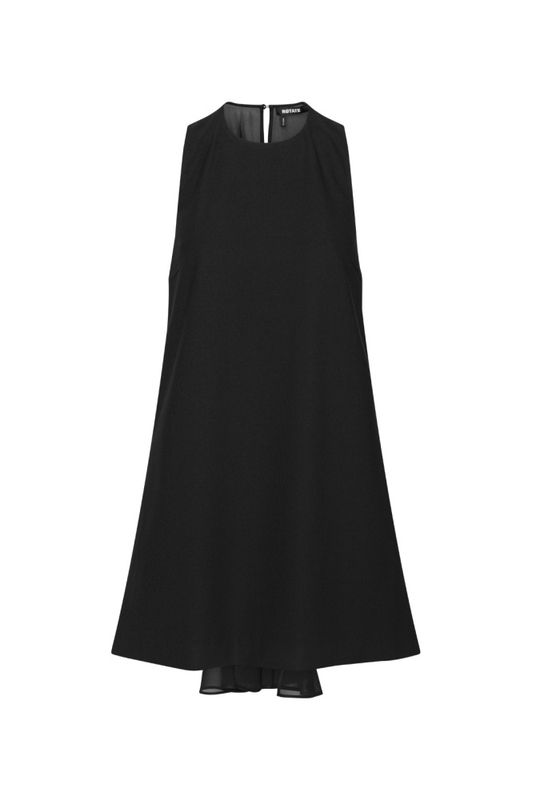 Crepe Mini A-Line Dress Black 