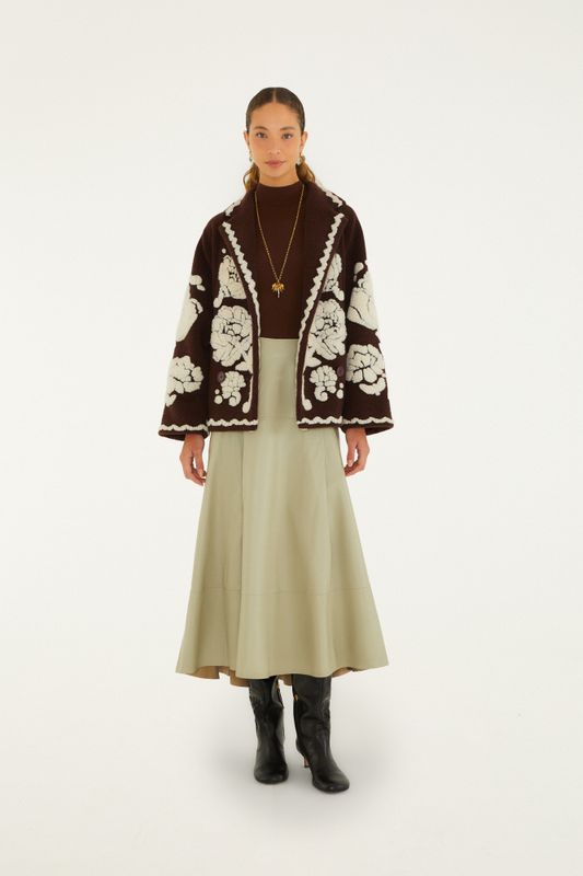 Flowers Brown Coat Brown 