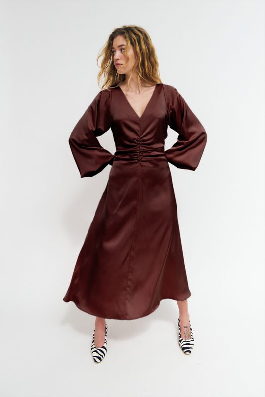 Wrenleecras Dress Java Brown 
