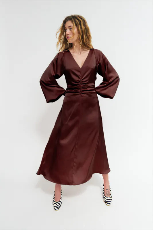 Wrenleecras Dress Java Brown 