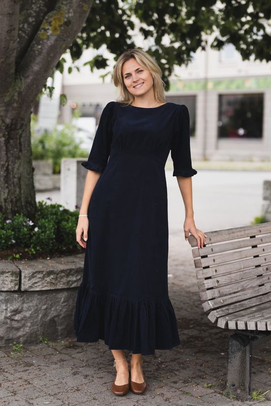 Rita Midi Dress Midnight Corduroy 