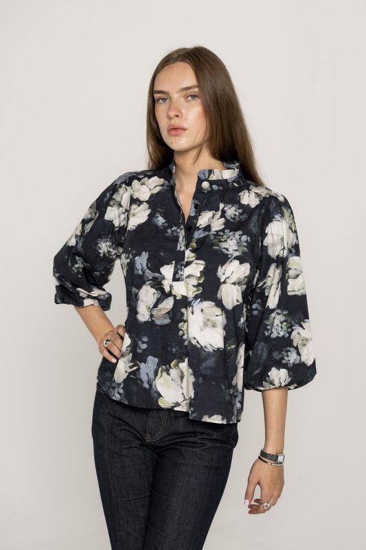 Ella Blouse Blue Garden