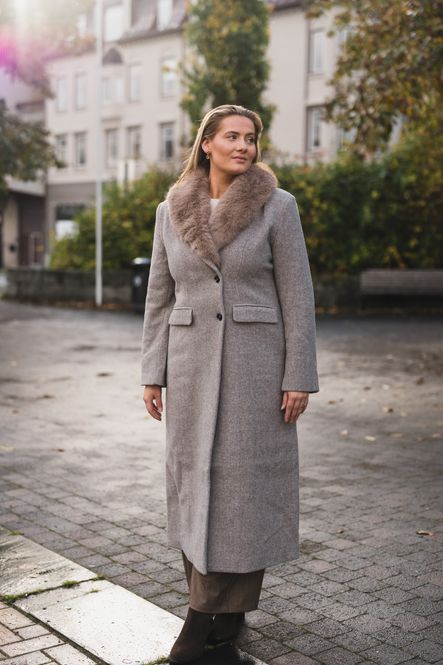 Hovedbilde Corina Herringbone Twill Coat Beige Melange 