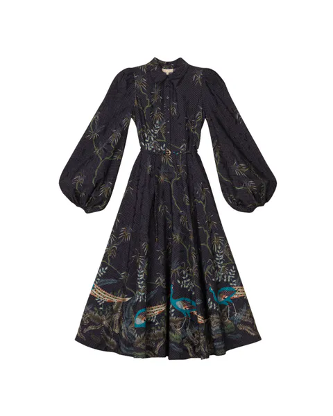 Hovedbilde Jacquard Midi Dress Blue Peacock