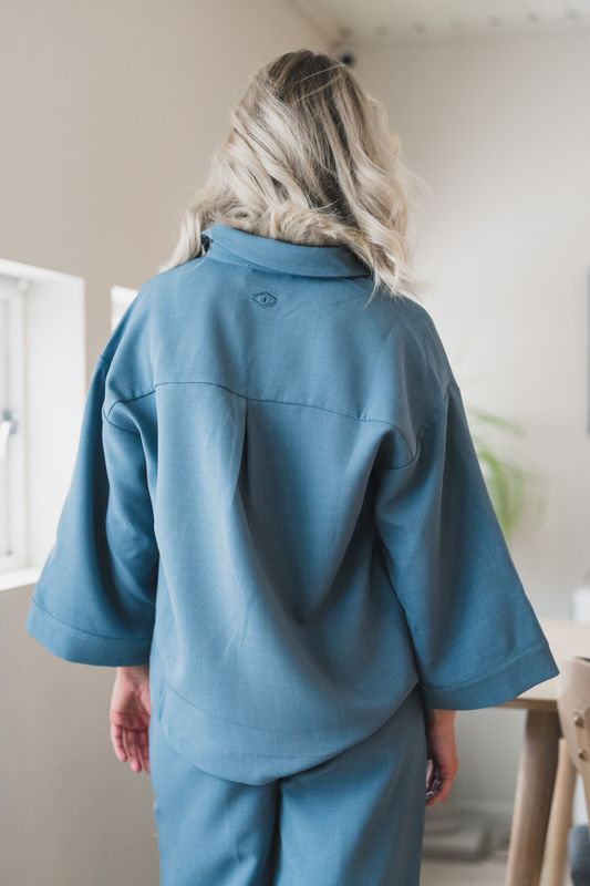 Caspian Blouse Washed Blue 