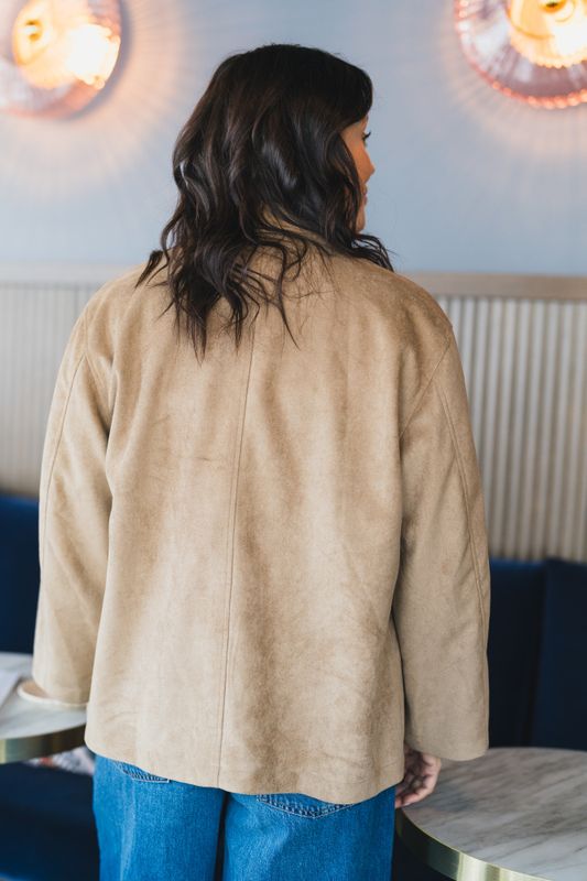 Ravina Faux Suede Jacket Sand 