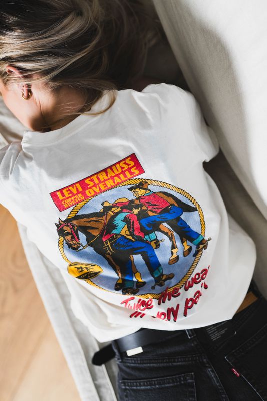 SS Relaxed Fit Tee Archival Overalls Egret