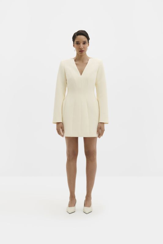 Ninni Cut-Out Shoulder Hourglass Mini Dress Pearl 