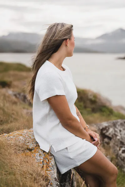 Hovedbilde Waffle Tee Offwhite 