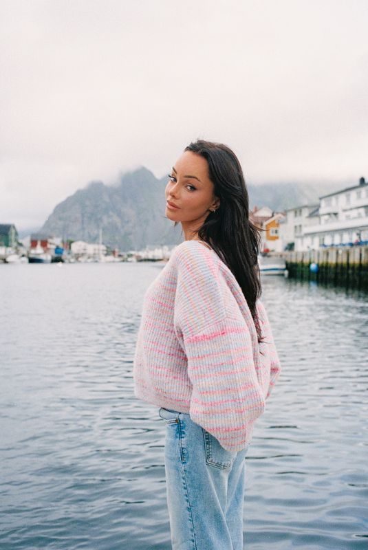 Knitted Melange Striped Sweater Multi Colour 