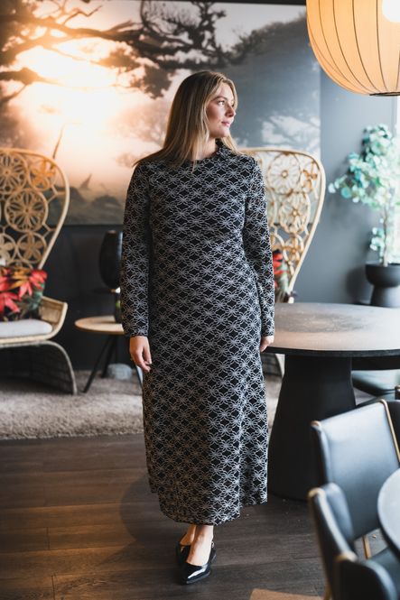 Hovedbilde Gayi LS Ankle Dress Black Star White 
