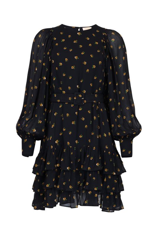 Georgette Shift Dress Flower Buds 