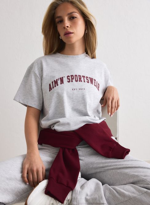 Hovedbilde Varsity Boxy T-Shirt Light Grey Melange 