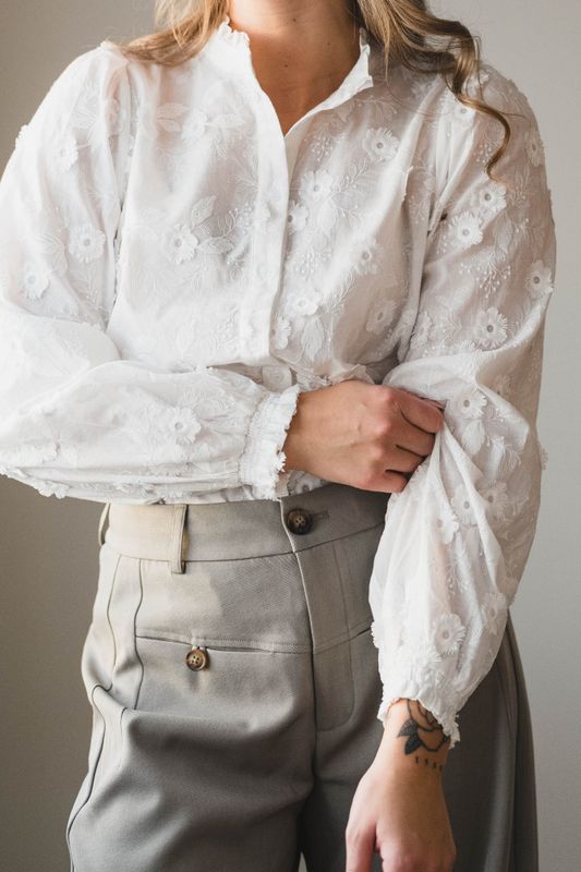 Oda Deco Emb Shirt White 