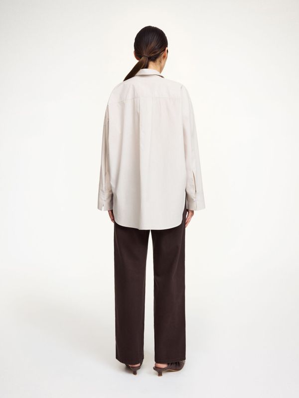 Derris Shirt Old Beige Thin Stripe 