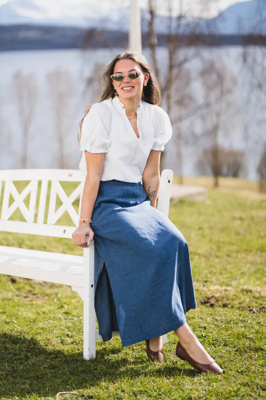 Pennie Ginia HW Skirt V Indigo Melange 