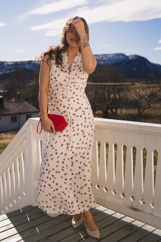 Maris Flower Dress Offwhite 