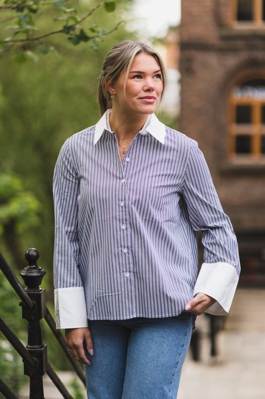 Dranila Stripe Shirt Brown 