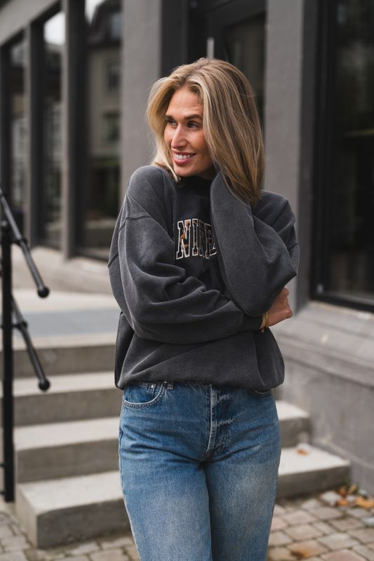 Miles Sweatshirt Anine Bing Leopard Washed Black 