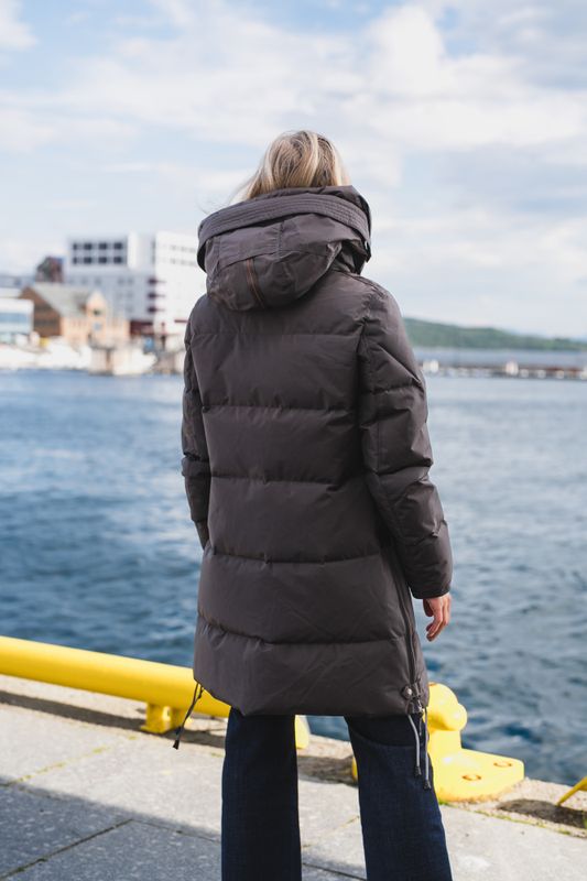 Longbear Hooded Down Coat Earth Brown 