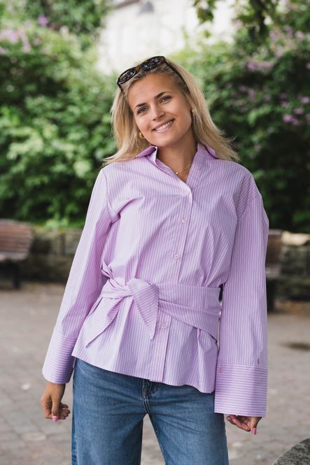 Hovedbilde Dita Scarf Stripe Shirt Light Pink 